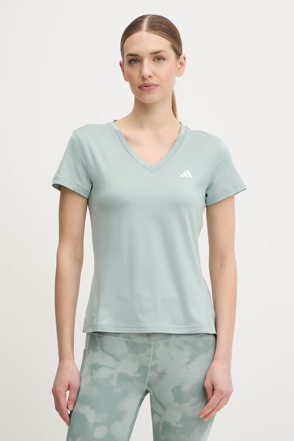 adidas Performance t-shirt treningowy z elastanem turkusowy KB9596