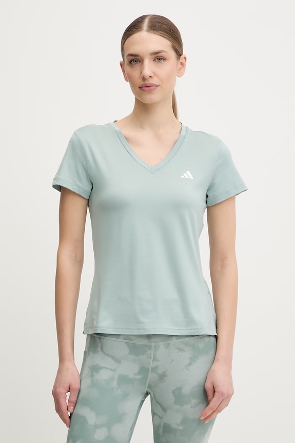 adidas Performance t-shirt treningowy z elastanem turkusowy KB9596