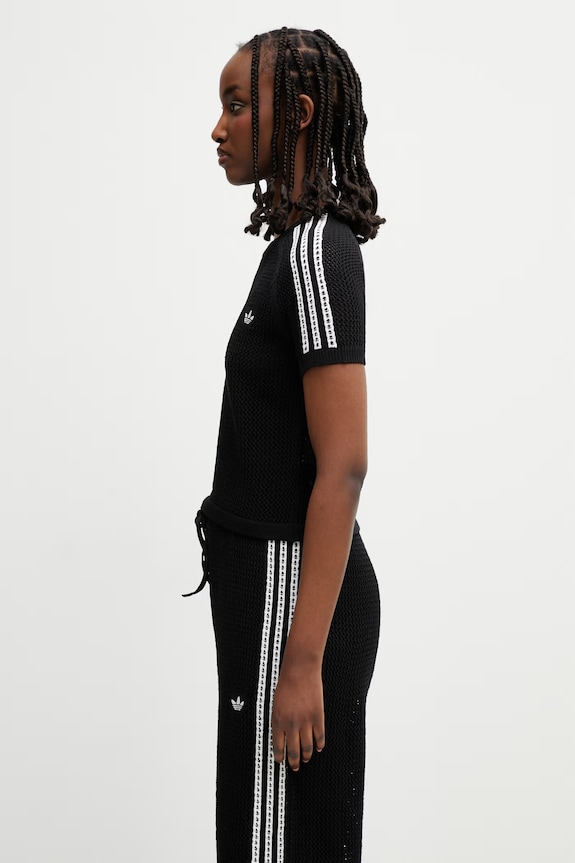 adidas Originals Crochet crop top women's KC6481 black SS26