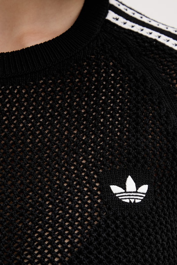 adidas Originals crop top pentru femei Crochet KC6481 negru