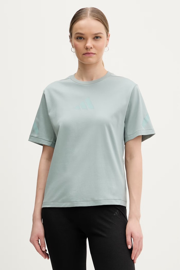 adidas t-shirt bawełniany Z.N.E nadruk turkusowy KC7723