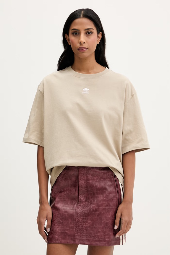adidas Originals t-shirt bawełniany bawełna beżowy KD1368