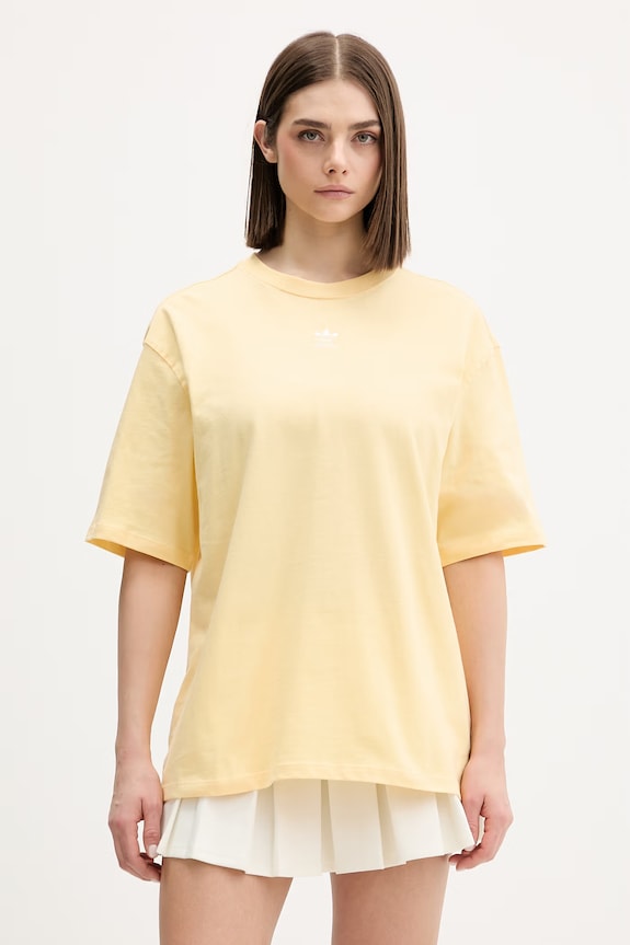 adidas Originals t-shirt női pamut sárga KD1369