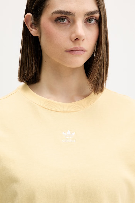 adidas Originals t-shirt női pamut sárga KD1369