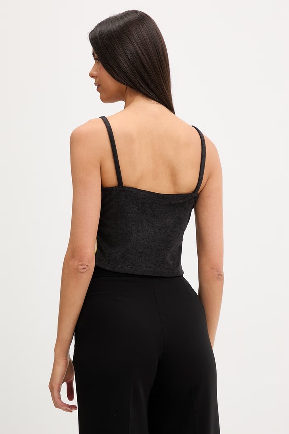 Odzież adidas Originals crop top damski z bawełną KD1406 czarny