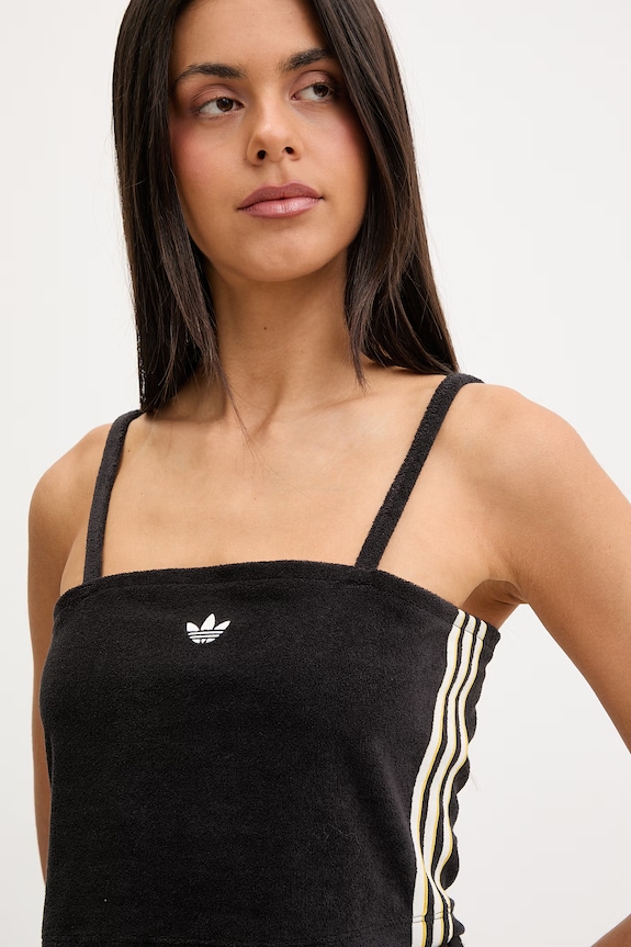 adidas Originals crop top damski z bawełną czarny KD1406