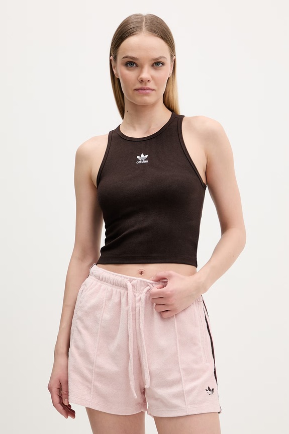 Top adidas Originals slim καφέ KD3821