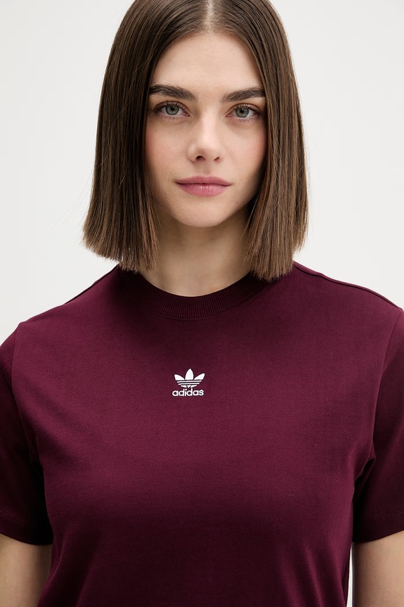 Bombažna kratka majica adidas Originals bordo KD3942