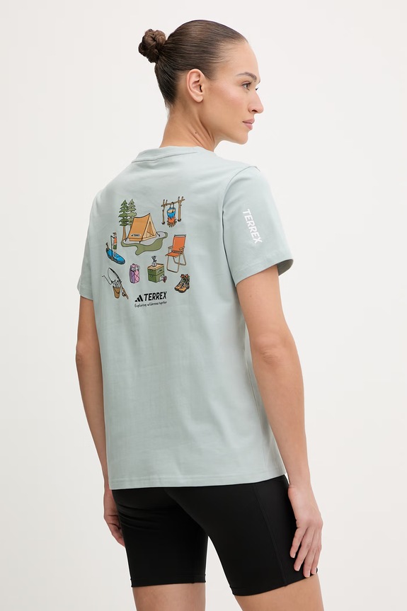 Sportska majica kratkih rukava adidas TERREX bez uzorka tirkizna KE3705