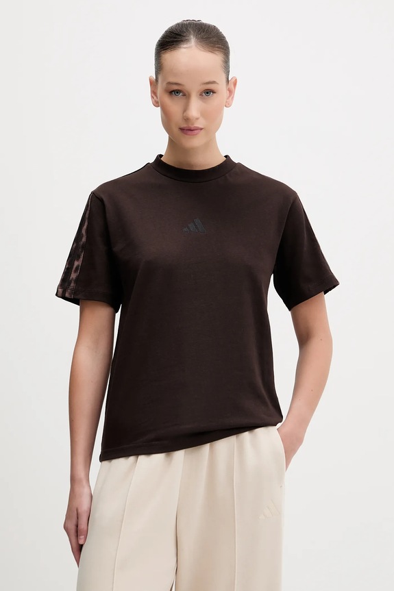 adidas tricou din bumbac imprimeu maro KE8830