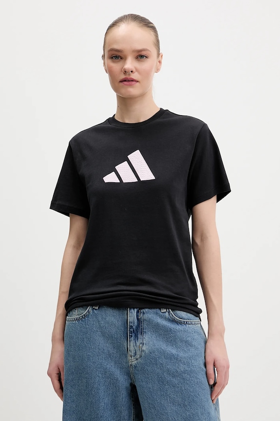 Βαμβακερό μπλουζάκι adidas βαμβάκι μαύρο KQ6399