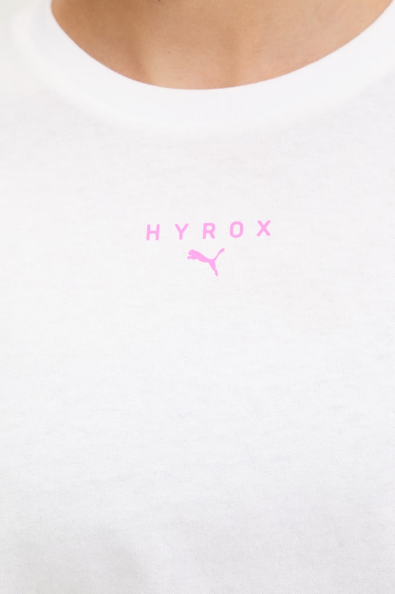 Dámske tréningové bavlnené tričko Puma Lifestyle HYROX 528509 béžová