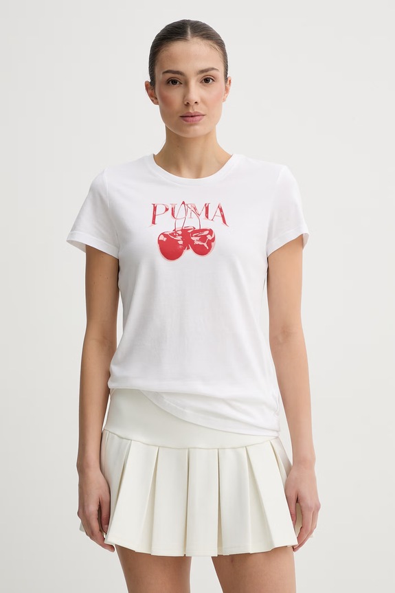 Puma t-shirt damski bawełniany GRAPHIC biały 691911