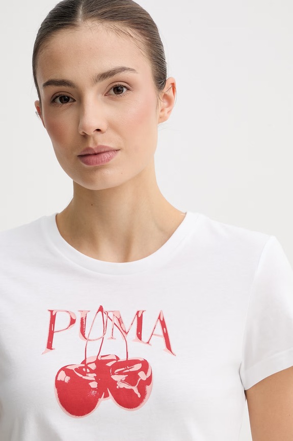 Puma t-shirt damski bawełniany GRAPHIC biały 691911