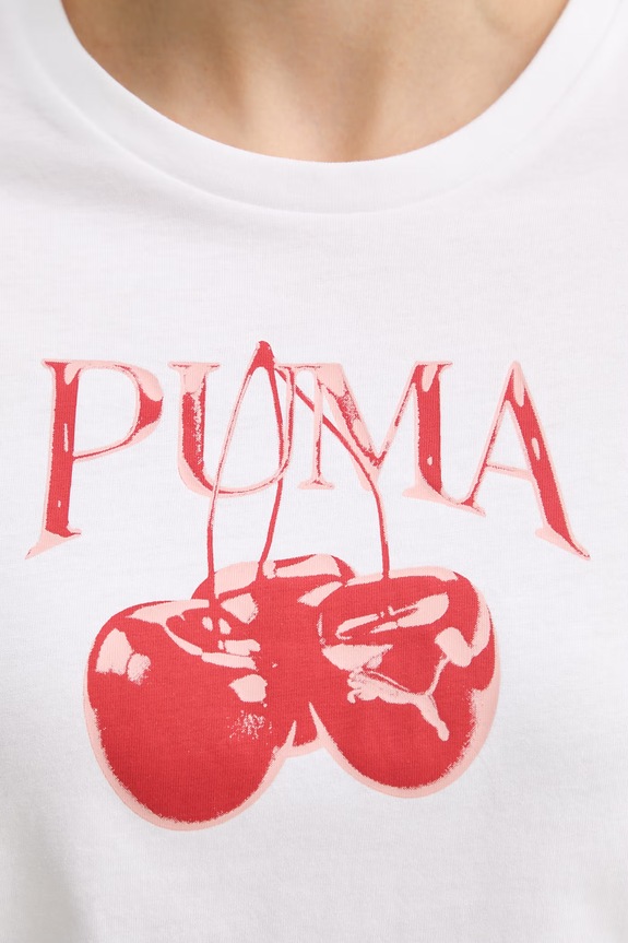 Puma t-shirt damski bawełniany GRAPHIC 691911 biały