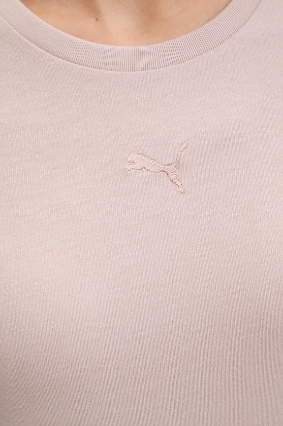 Puma t-shirt damski bawełniany Essential Logo 692916 beżowy