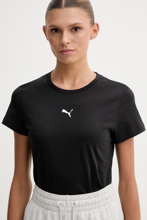 Puma T-shirt damski bawełniany Essential Logo czarny 692916
