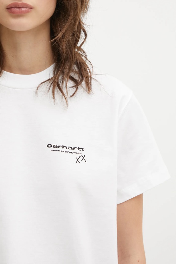 Carhartt WIP cotton t-shirt W SS Garble T-Shirt white I036031.02XX