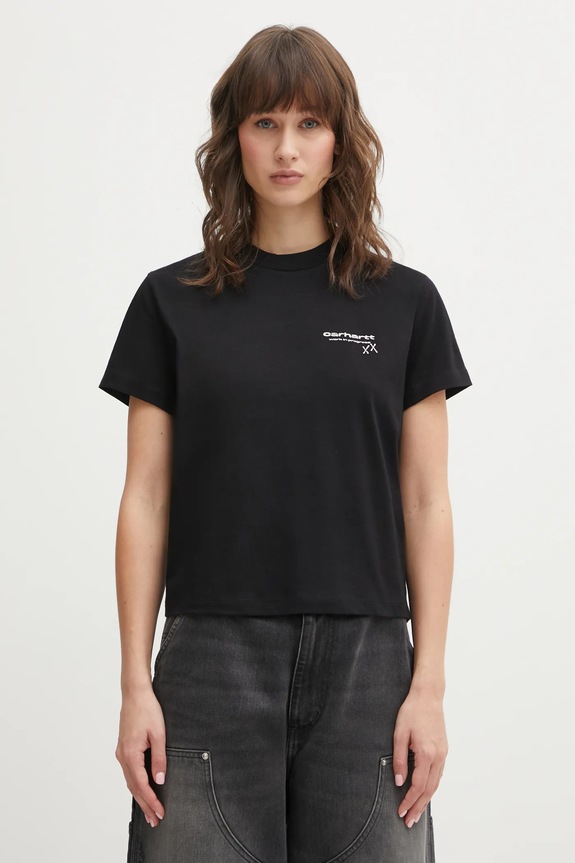 Carhartt WIP cotton t-shirt W SS Garble T-Shirt Planet friendly black I036031.89XX