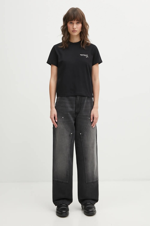Carhartt WIP cotton t-shirt W SS Garble T-Shirt I036031.89XX black