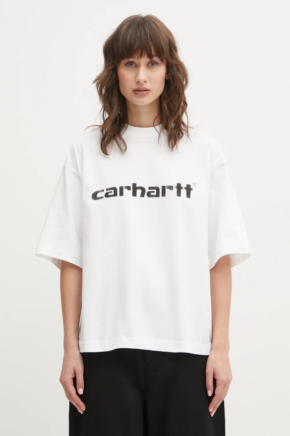 Carhartt WIP t-shirt W SS Archive Script T-Shirt Planet friendly white I036042.02XX