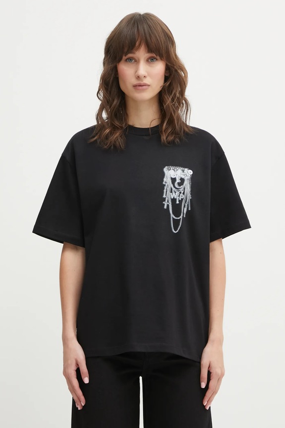Carhartt WIP cotton t-shirt W SS Inverted Charm T-Shirt Planet friendly black I036030.89XX