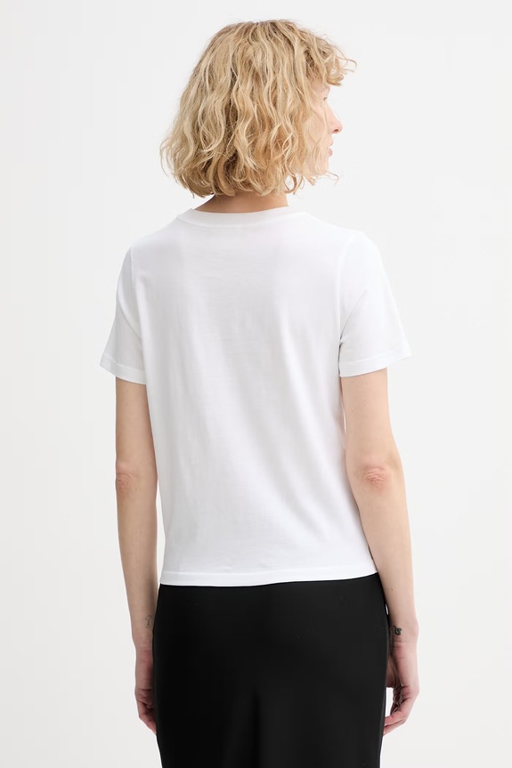 Îmbrăcăminte A.P.C. tricou din bumbac T-SHIRT CROP MANCHE COURTE MADAME APC COHBW.F26559 alb