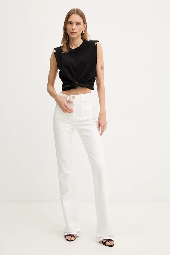 Βαμβακερή μπλούζα Elisabetta Franchi MA01161E2 μαύρο SS26