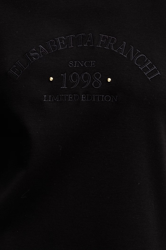 Elisabetta Franchi t-shirt damski bawełniany MA01761E2 czarny
