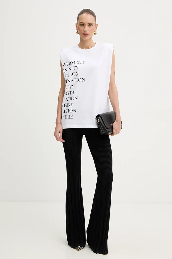 Бавовняний топ Elisabetta Franchi MA70P61E2 білий SS26