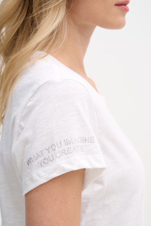 Mos Mosh tricou pentru femei, din bumbac Safina 176800 alb