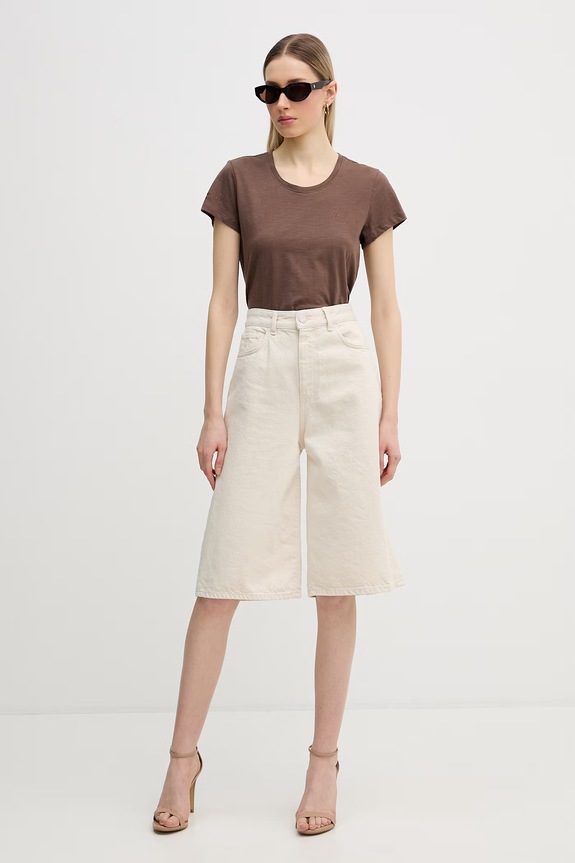 Mos Mosh tricou pentru femei, din bumbac Safina 176800 maro SS26