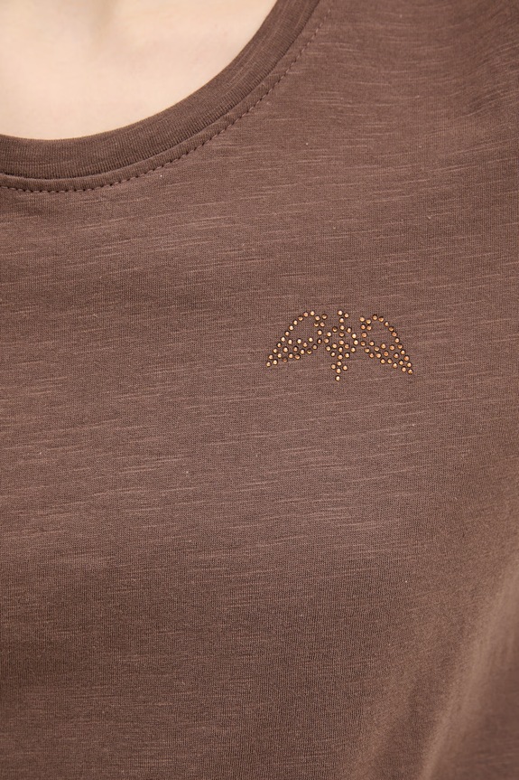 Mos Mosh tricou pentru femei, din bumbac Safina 176800 maro