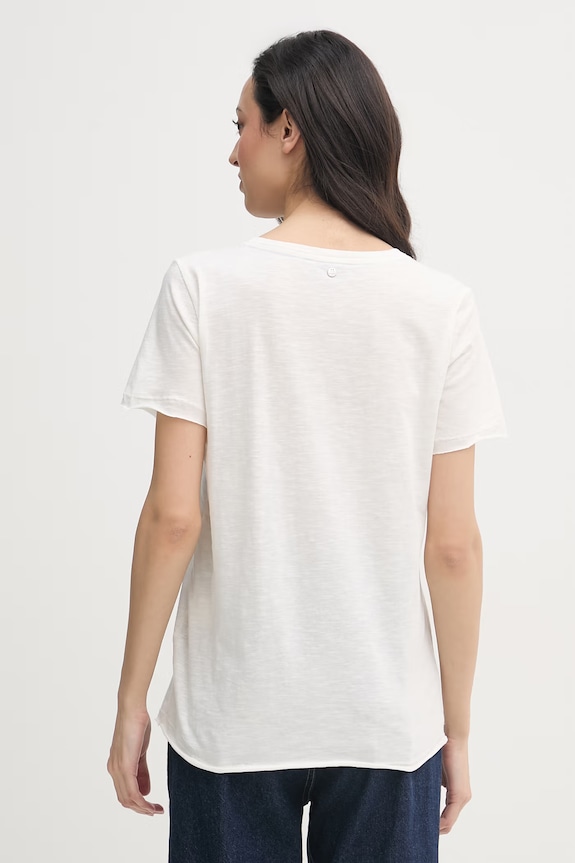 Odzież Mos Mosh t-shirt damski bawełniany Romi 176780 beżowy