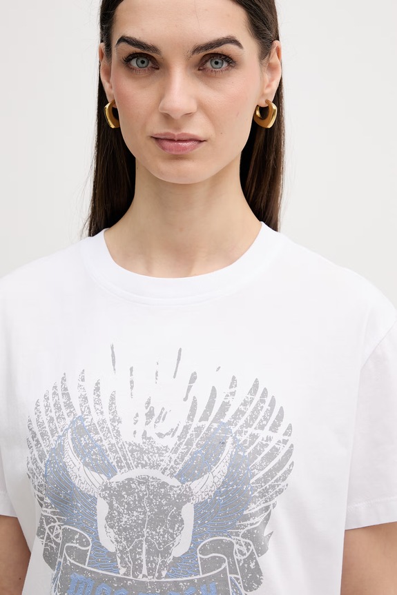 Mos Mosh t-shirt bawełniany Washa biały 177070