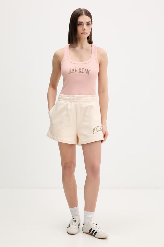 Barrow top damski bawełniany z elastanem S6BWWOTA117 różowy SS26
