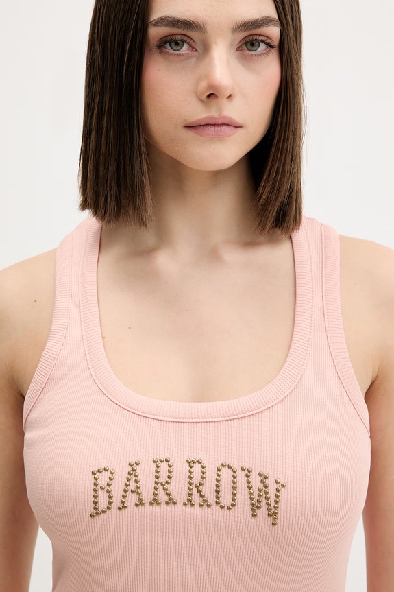 Barrow top damski bawełniany z elastanem różowy S6BWWOTA117