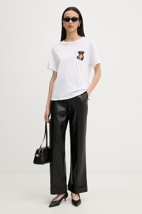 Liu Jo T-shirt damski bawełniany WA6414.JS923 biały SS26