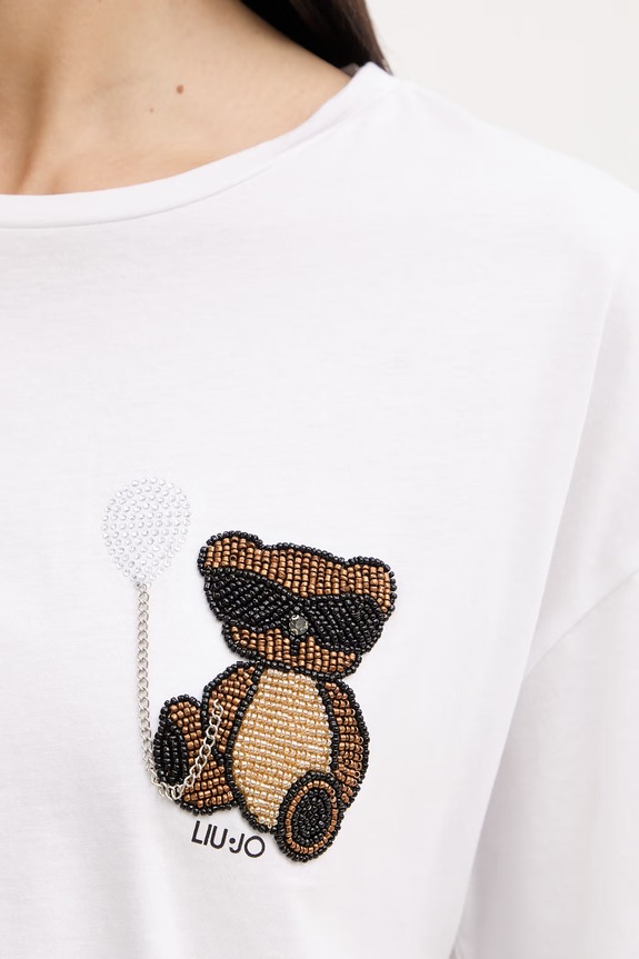 Liu Jo T-shirt damski bawełniany WA6414.JS923 biały