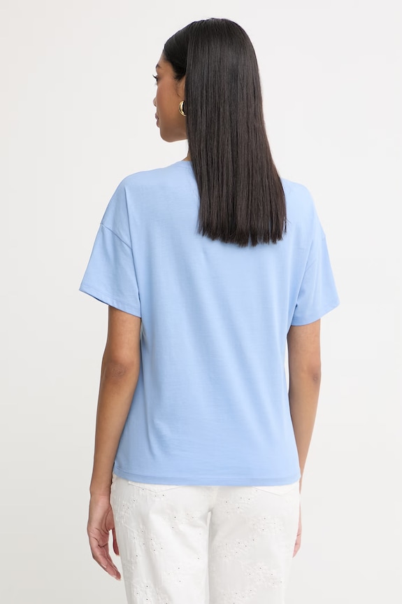 Ρούχα Liu Jo t-shirt γυναικείο βαμβακερό WA6414.JS923 μπλε