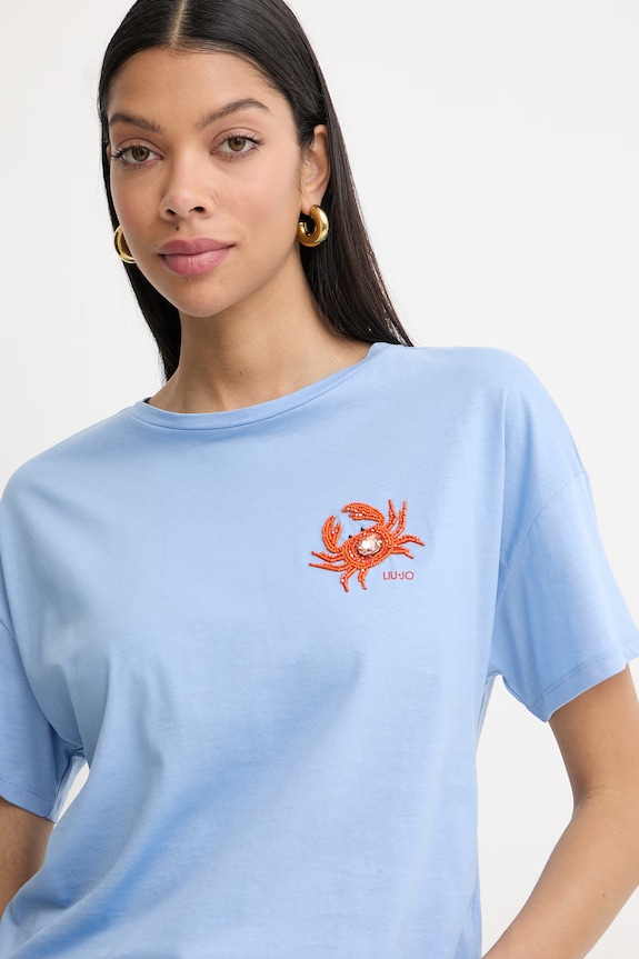 Liu Jo t-shirt γυναικείο βαμβακερό μπλε WA6414.JS923