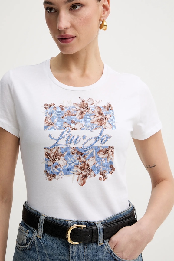 Pamučna majica Liu Jo bijela WA6493.JS923
