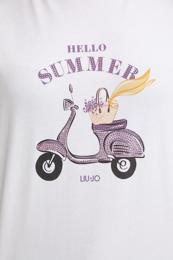 Liu Jo T-shirt damski bawełniany WA6502.JS923 biały