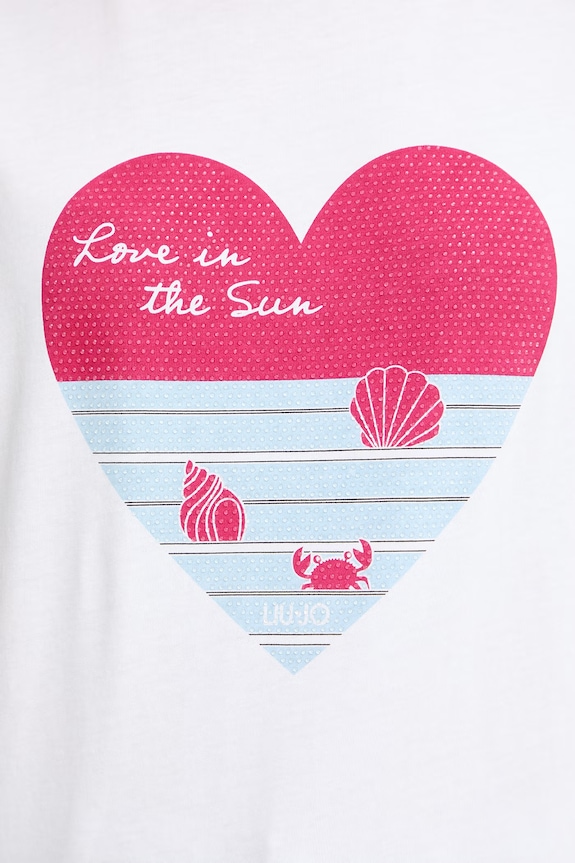 Liu Jo T-shirt damski bawełniany WA6502.JS923 biały