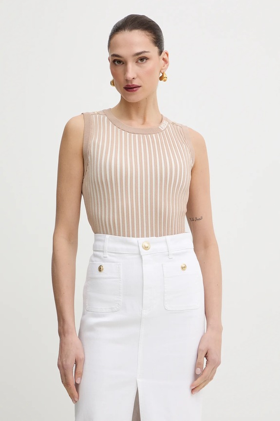 Liu Jo top okrągły beżowy TA6064.MS55N
