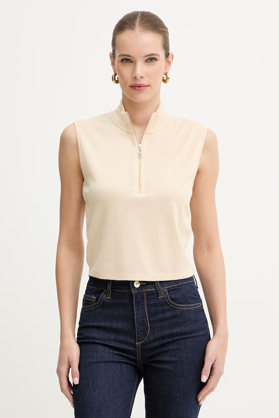 Liu Jo crop top damski regular beżowy TA6174.J3845