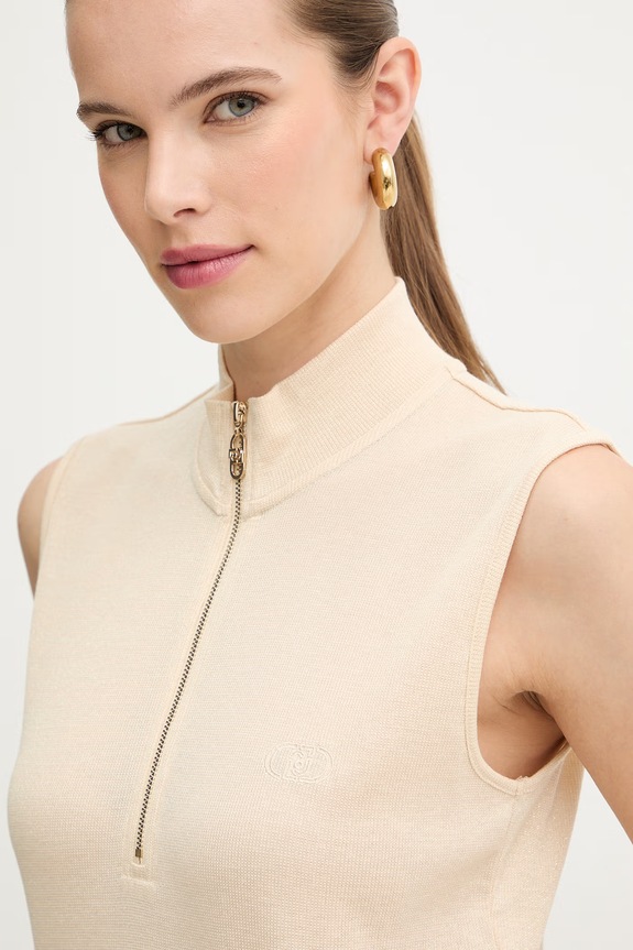 Liu Jo crop top damski beżowy TA6174.J3845