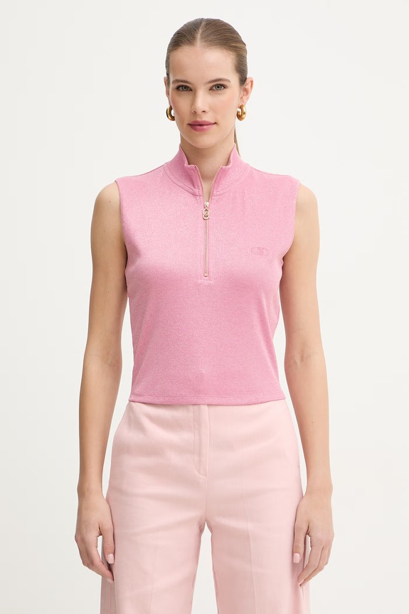 Liu Jo crop top damski regular różowy TA6174.J3845