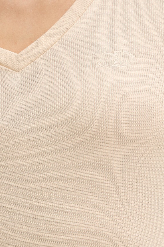Liu Jo t-shirt basic damski TA6175.J3845 beżowy