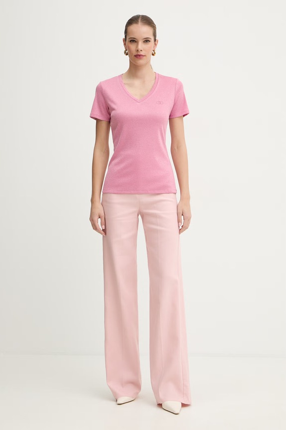 Liu Jo t-shirt basic damski TA6175.J3845 różowy SS26